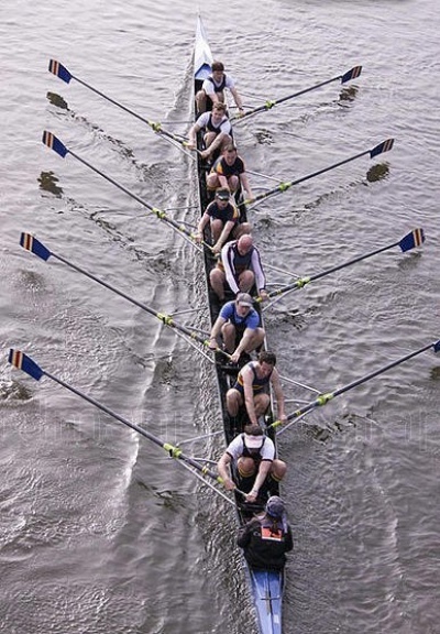 Clinker Rowing Eight Working with Eight